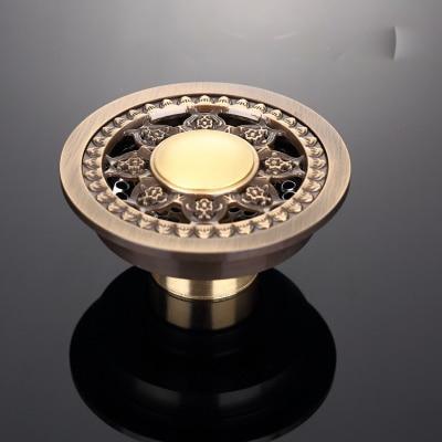 Shower Drain Brass Round Strainer 4 Inch Antique Brass Finish