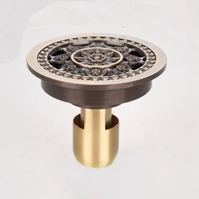 Shower Drain Brass Round Strainer 4 Inch Antique Brass Finish