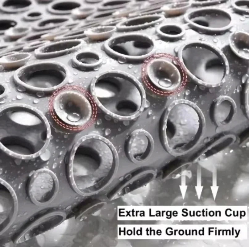 Shower Mat Non-Slip Suction Cups Quick-Drain Holes