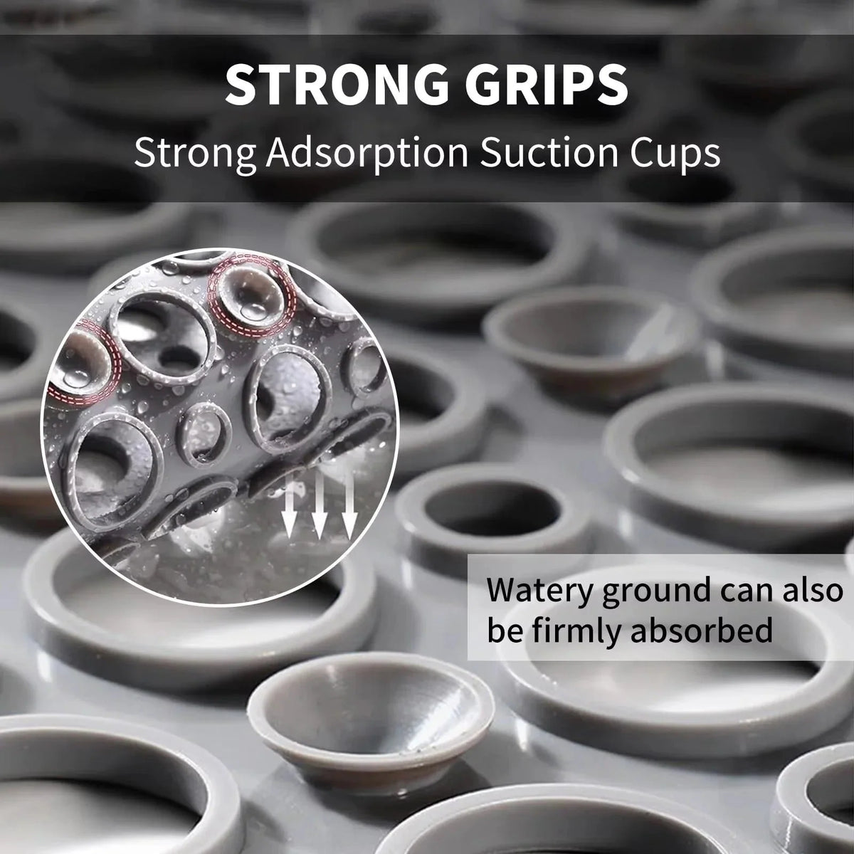 Shower Mat Non-Slip Suction Cups Quick-Draining TPE