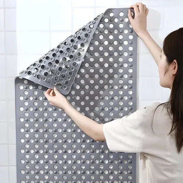 Shower Mat Non-Slip Suction Grip Cushioned Surface & Drainage
