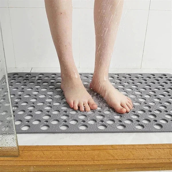 Shower Mat Non-Slip Suction Grip Cushioned Surface & Drainage