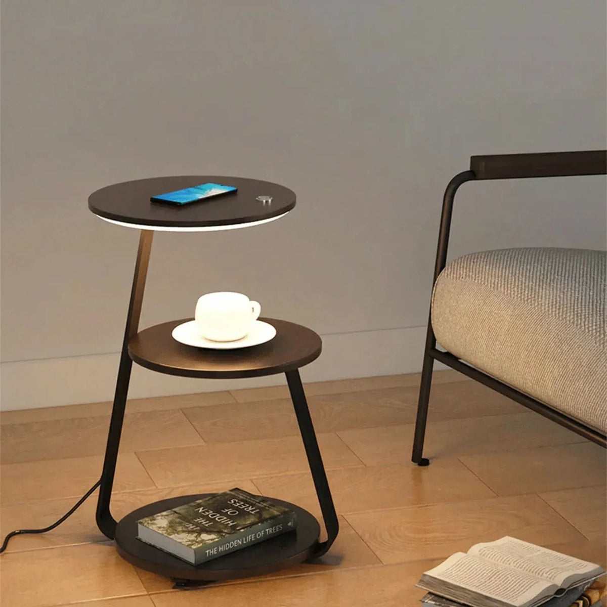 Side Table Qi Wireless Charging & Ambient LED Lighting