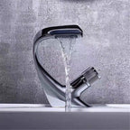 Single-Handle Basin Mixer Waterfall Spout Solid Brass