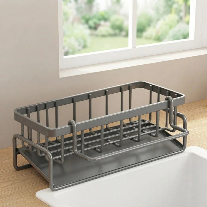 Sink Organizer Perforated Drainage Stainless Steel Towel Bar