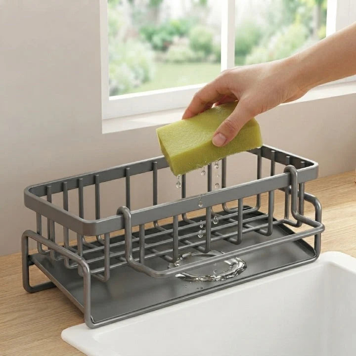 Sink Organizer Perforated Drainage Stainless Steel Towel Bar