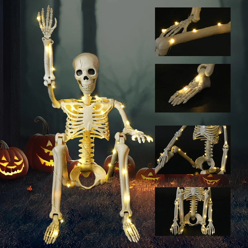 Skeleton Decoration Set Warm LED Light Two-Piece Indoor Outdoor Use