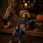 Skeleton Figure Motion-Activated Banjo & LED Lights