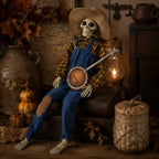 Skeleton Figure Motion-Activated Banjo & LED Lights