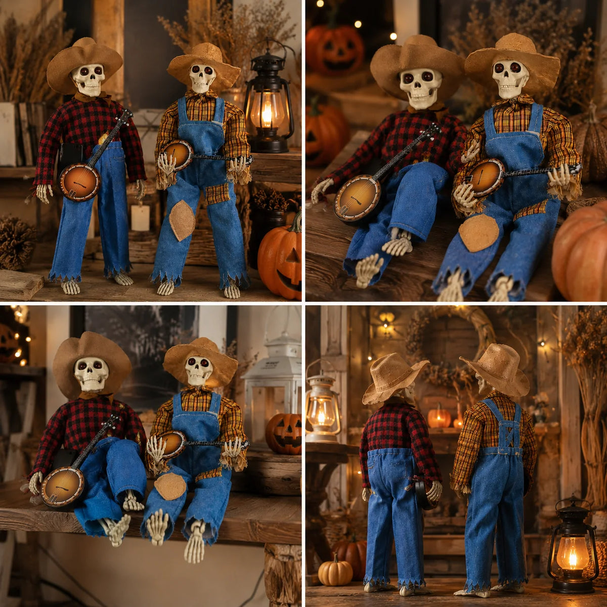 Skeleton Figure Motion-Activated Banjo & LED Lights