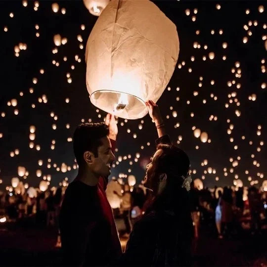Sky Lanterns Multicolor Set of 10