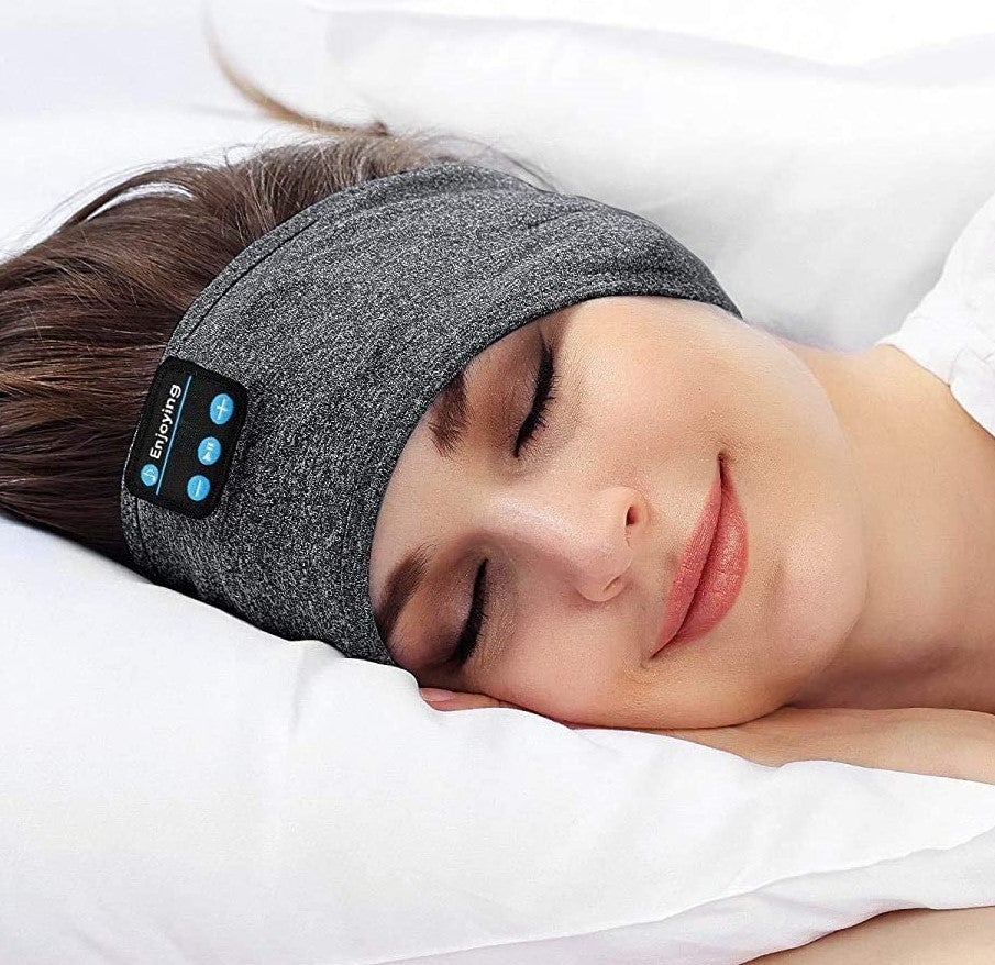Sleep Headphones Adjustable Flat Speakers Bluetooth & USB Charging