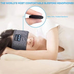 Sleep Headphones Adjustable Flat Speakers Bluetooth & USB Charging