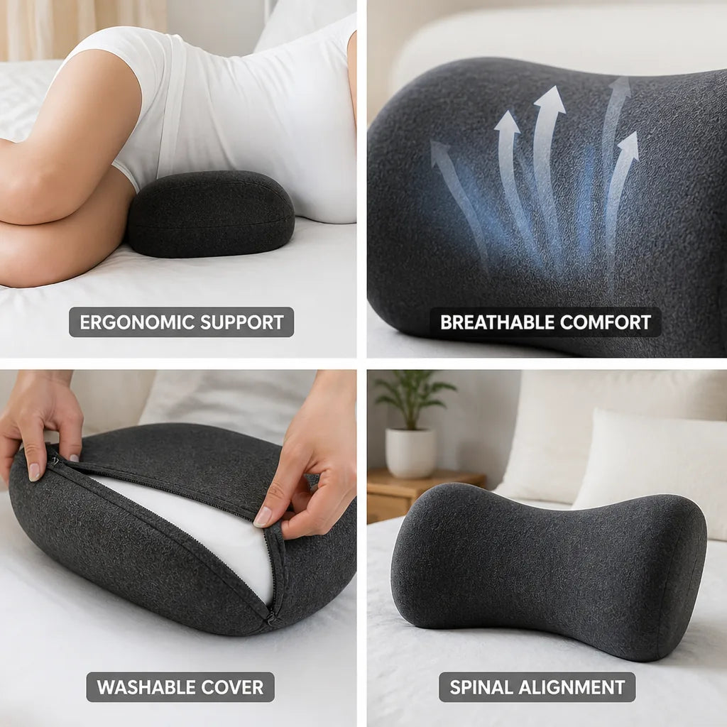 Sleeping Pillow Contoured Neck Support Breathable & Washable Cover