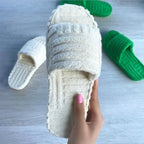 Slide Slippers Terry Cloth Thick Cushioned Sole