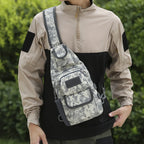 Sling Backpack Multiple Pockets Adjustable Strap Wear-Resistant Fabric