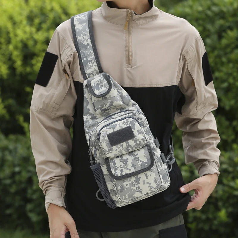 Sling Backpack Multiple Pockets Adjustable Strap Wear-Resistant Fabric