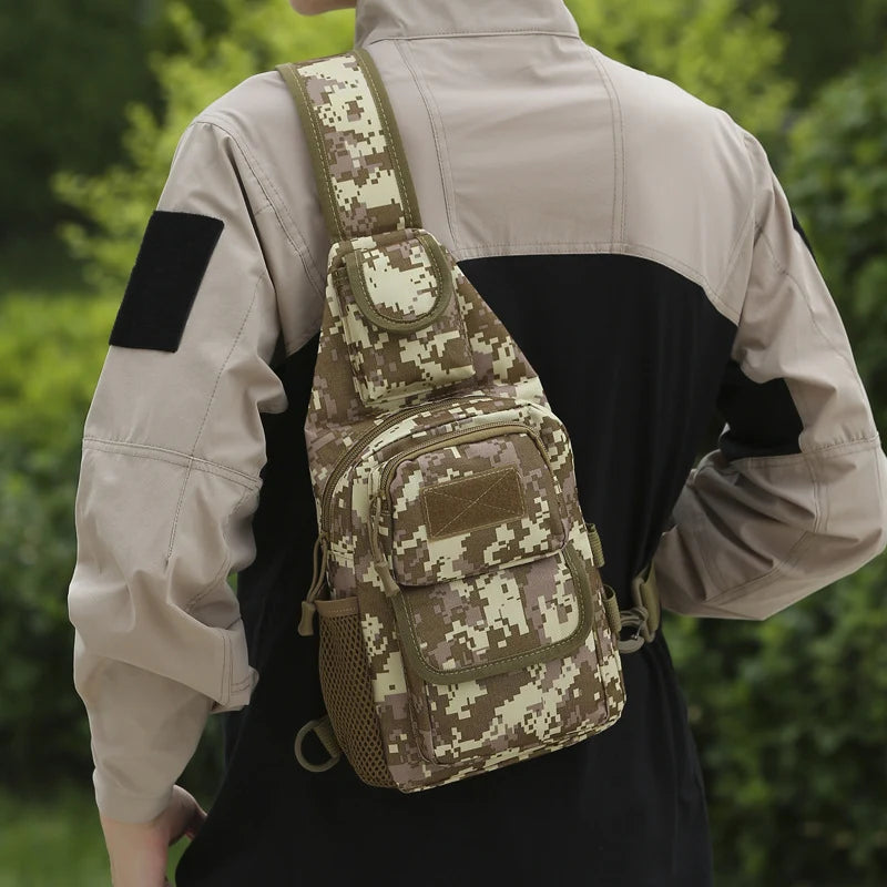 Sling Backpack Multiple Pockets Adjustable Strap Wear-Resistant Fabric