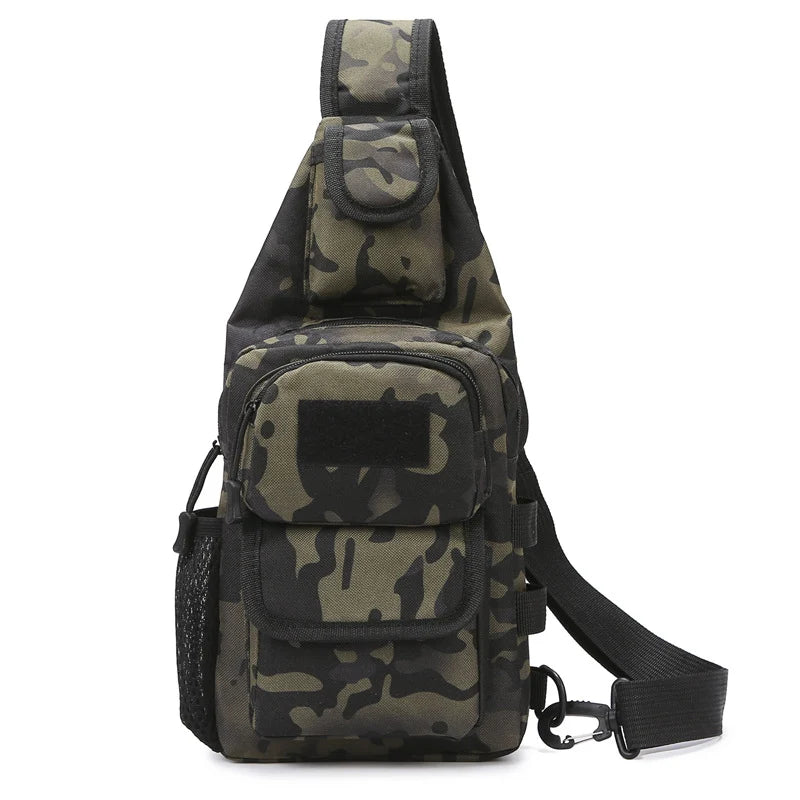 Sling Backpack Multiple Pockets Adjustable Strap Wear-Resistant Fabric