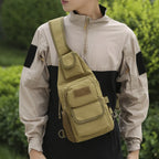 Sling Backpack Multiple Pockets Adjustable Strap Wear-Resistant Fabric