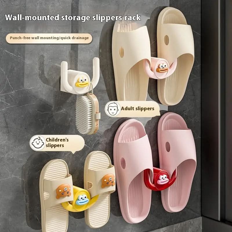Slipper Holder Wall-Mounted Adhesive Drainage