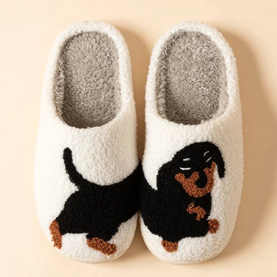 Slippers Cotton Dachshund Design Warmth for Winter