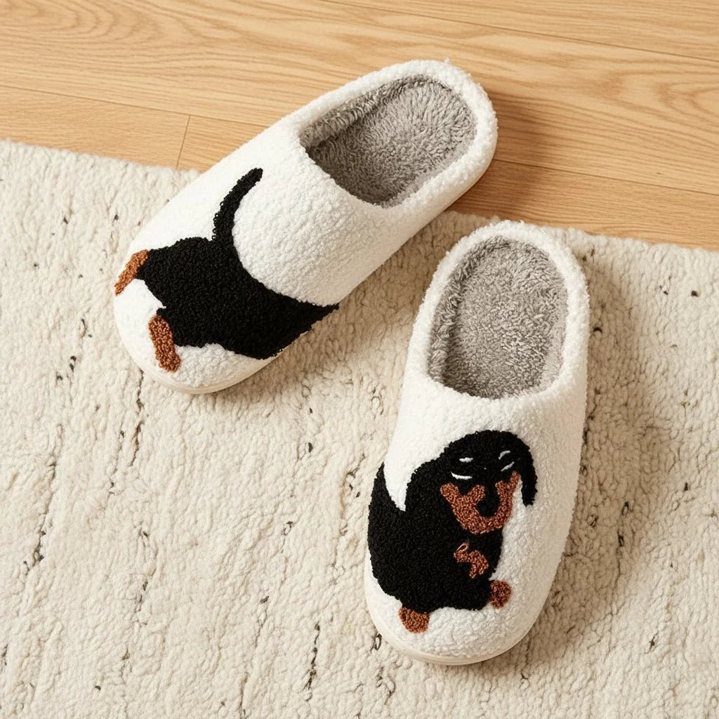 Slippers Cotton Dachshund Design Warmth for Winter
