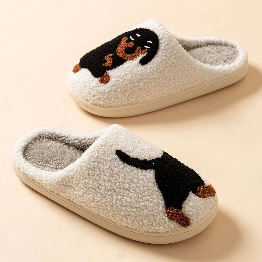 Slippers Cotton Dachshund Design Warmth for Winter