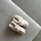 Slippers Faux Fur Slip-On Rubber Sole Indoor & Outdoor Wear