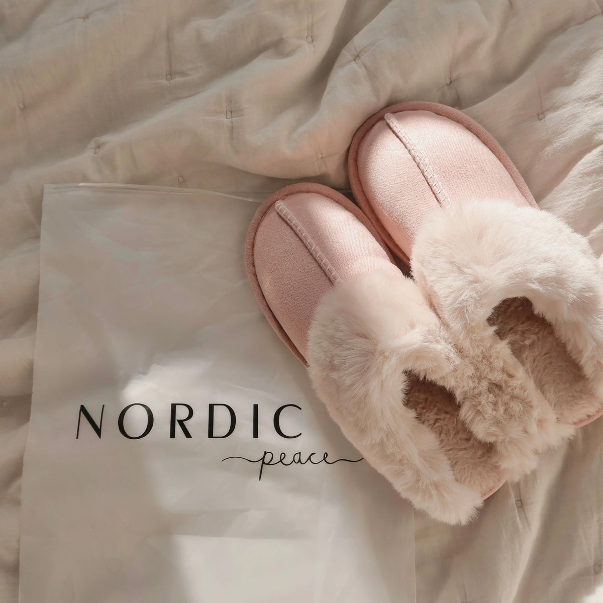 Slippers Faux Fur Slip-On Rubber Sole Indoor & Outdoor Wear