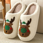 Slippers Festive Prints Plush Lining Non-Slip Sole