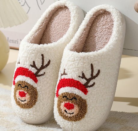 Slippers Festive Prints Plush Lining Non-Slip Sole