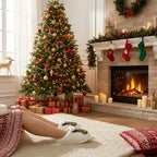 Slippers Festive Prints Plush Lining Non-Slip Sole