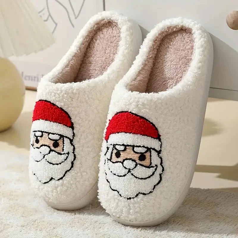 Slippers Festive Prints Plush Lining Non-Slip Sole