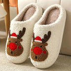 Slippers Festive Prints Plush Lining Non-Slip Sole
