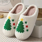 Slippers Festive Prints Plush Lining Non-Slip Sole