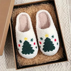Slippers Festive Prints Plush Lining Non-Slip Sole