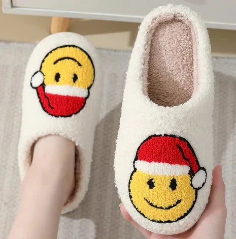 Slippers Festive Prints Plush Lining Non-Slip Sole