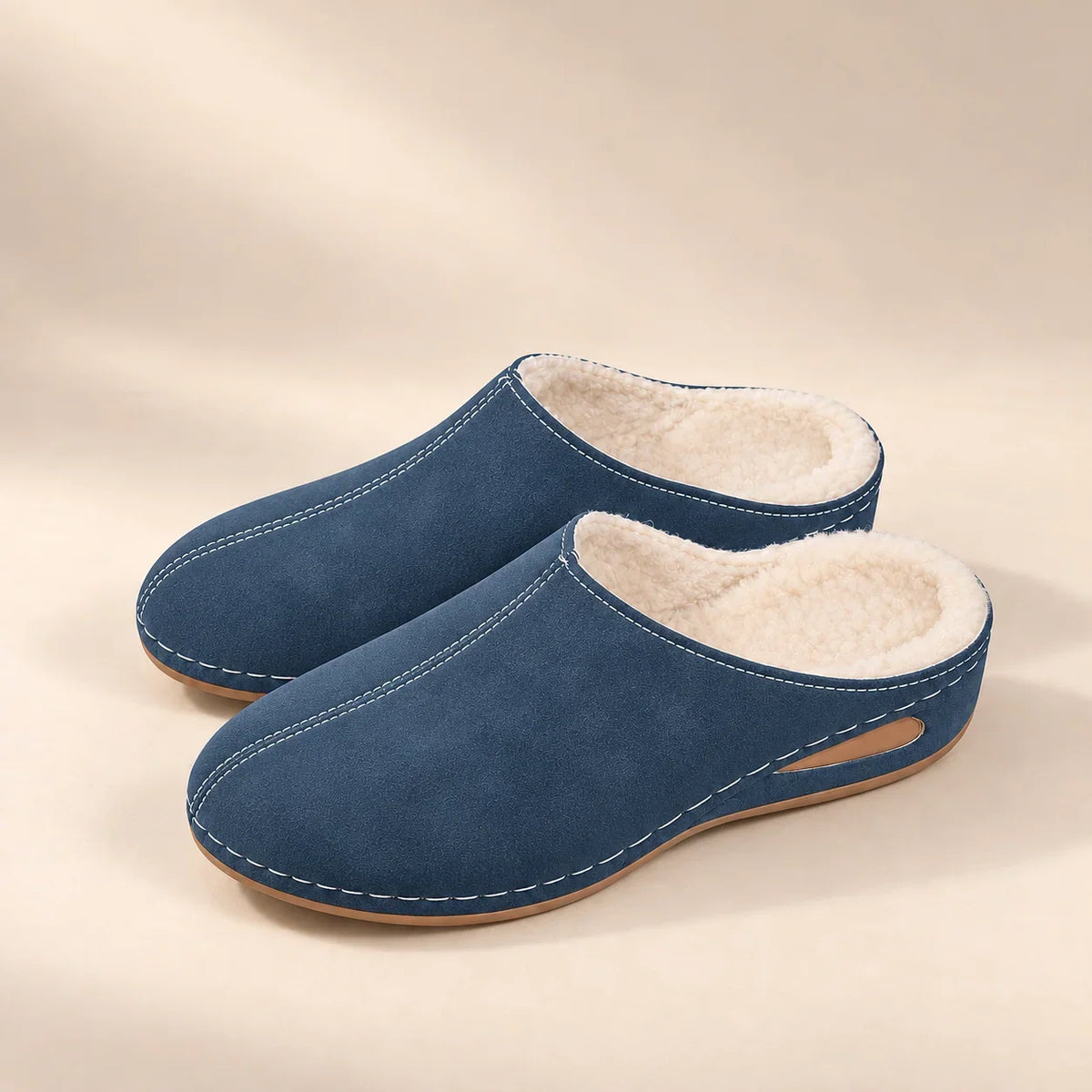 Slippers Plush-Lined Arch Support Cushioned Sole