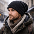 Slouchy Beanie Fleece-Lined Ribbed Cuff One Size