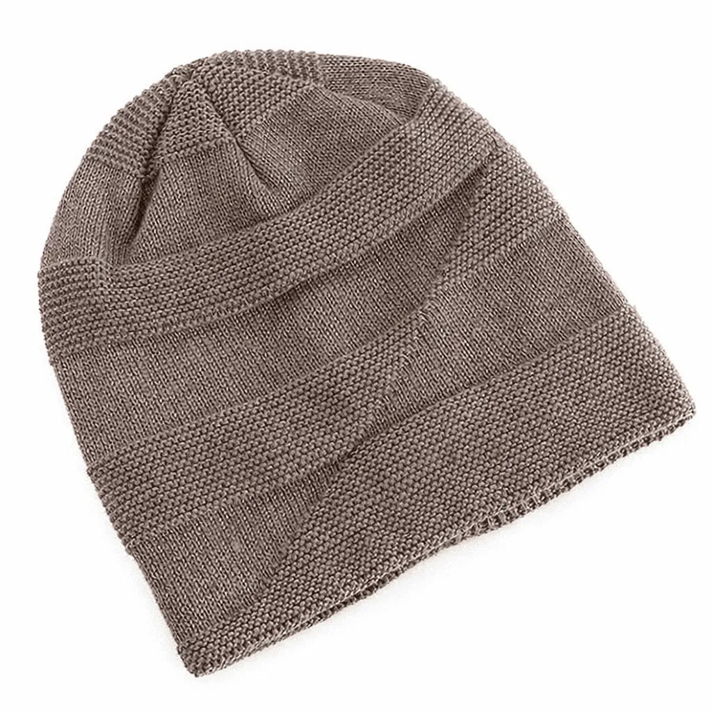 Slouchy Beanie Fleece-Lined Ribbed Cuff One Size