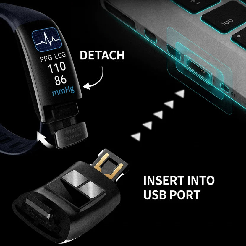 Smartwatch ECG Heart Rate & Blood Pressure Monitoring Sleep Tracking