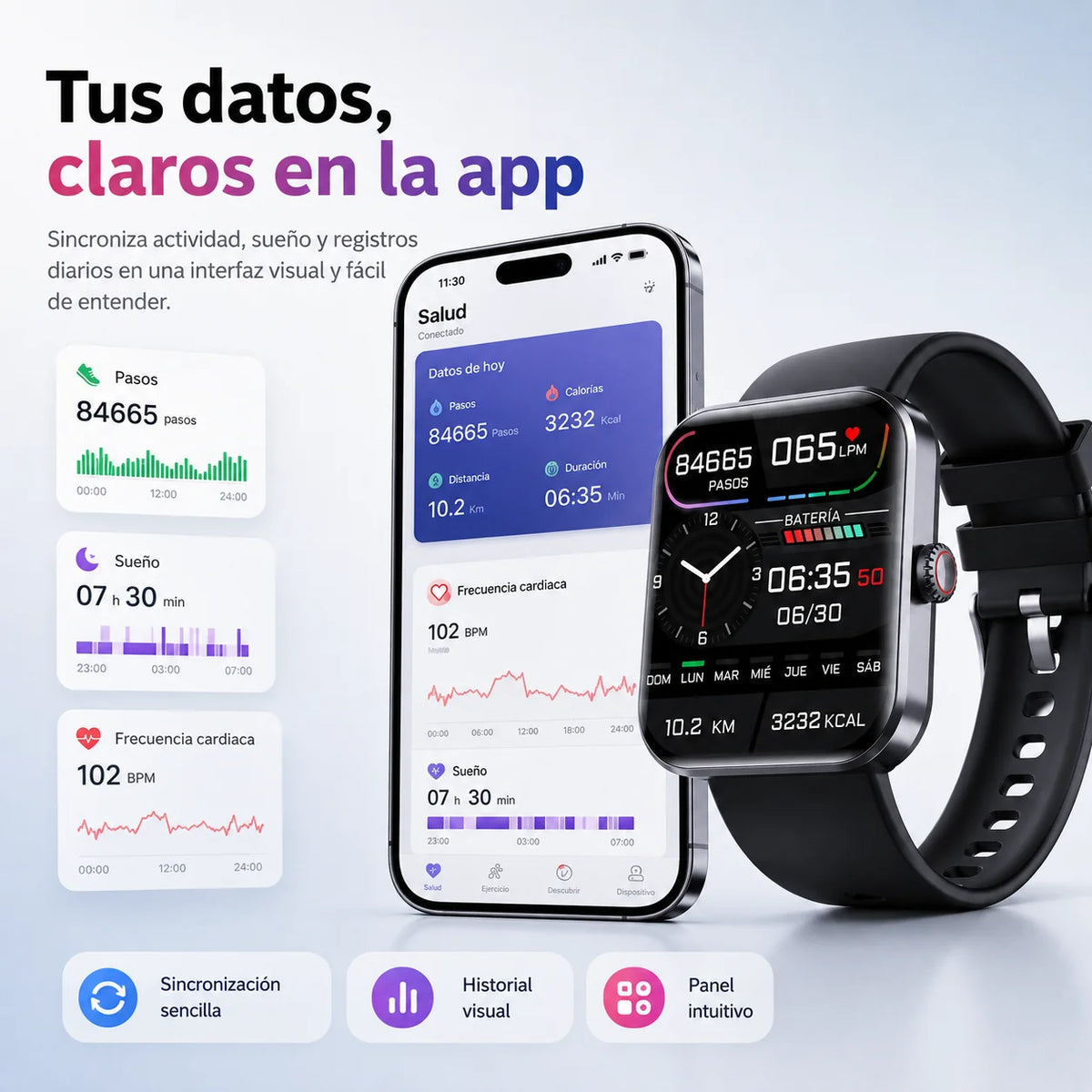 Smartwatch Heart Rate & Sleep Tracking 50+ Sports Modes