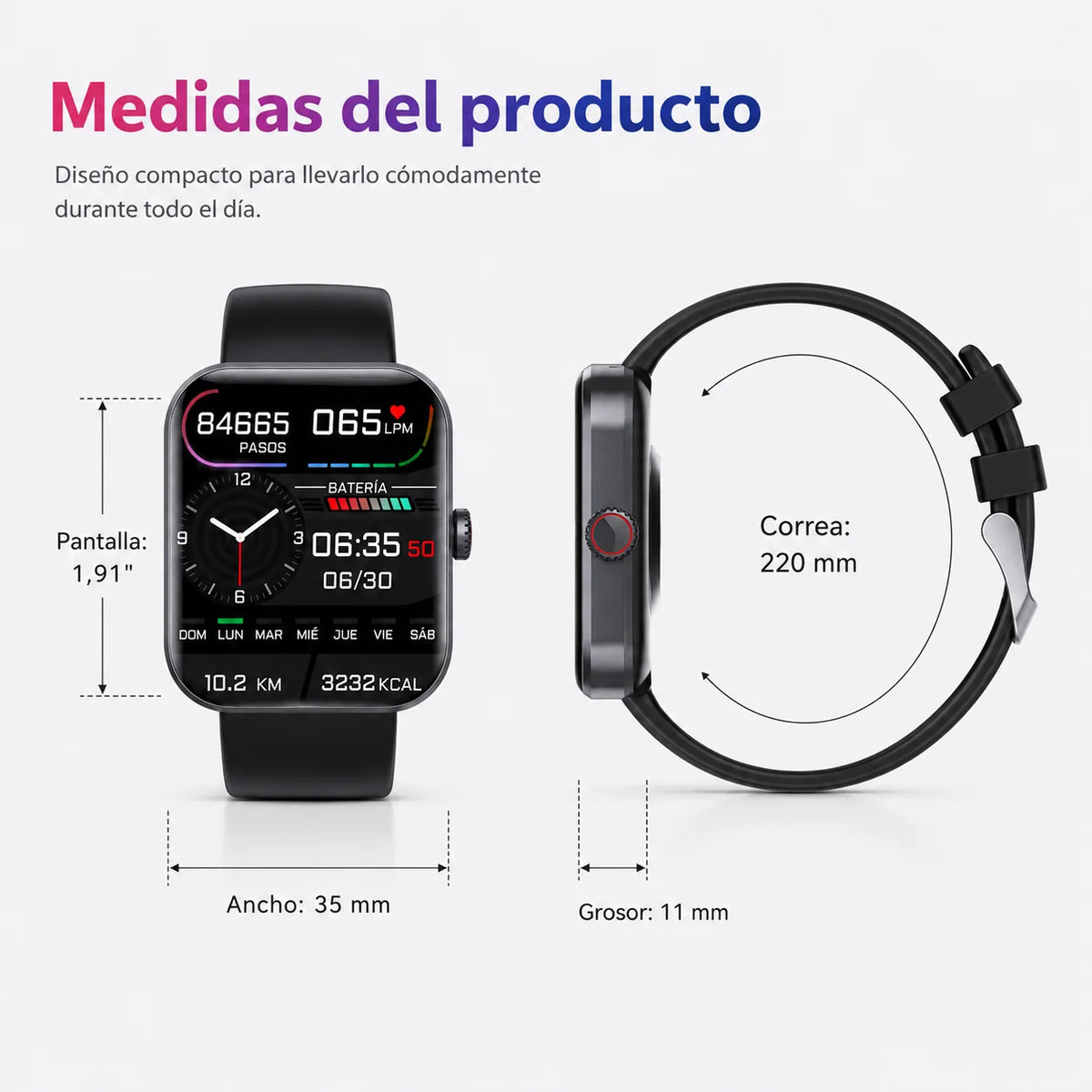 Smartwatch Heart Rate & Sleep Tracking 50+ Sports Modes