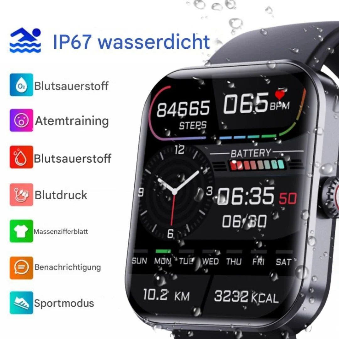 Smartwatch Needle-Free Glucose Monitoring 5-Day Battery Life