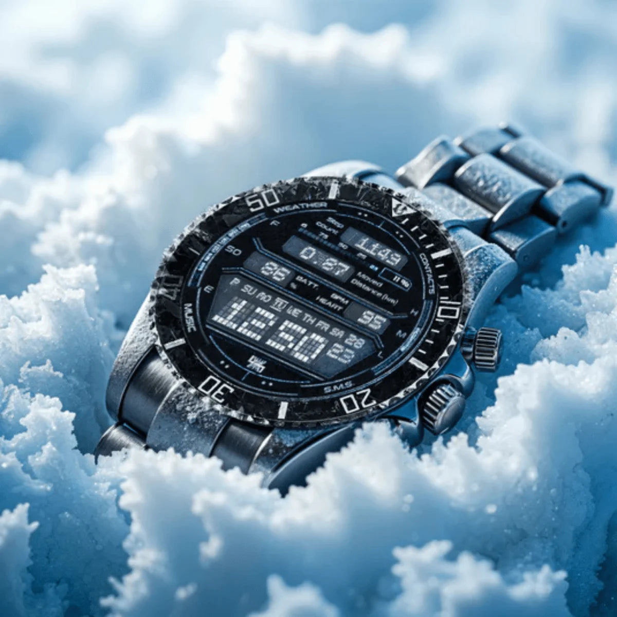 Smartwatch Titanium GPS Health Tracking 328-Foot Water-Resistant