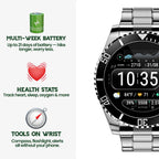 Smartwatch Titanium GPS Health Tracking 328-Foot Water-Resistant