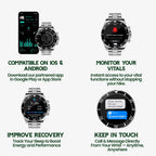 Smartwatch Titanium GPS Health Tracking 328-Foot Water-Resistant