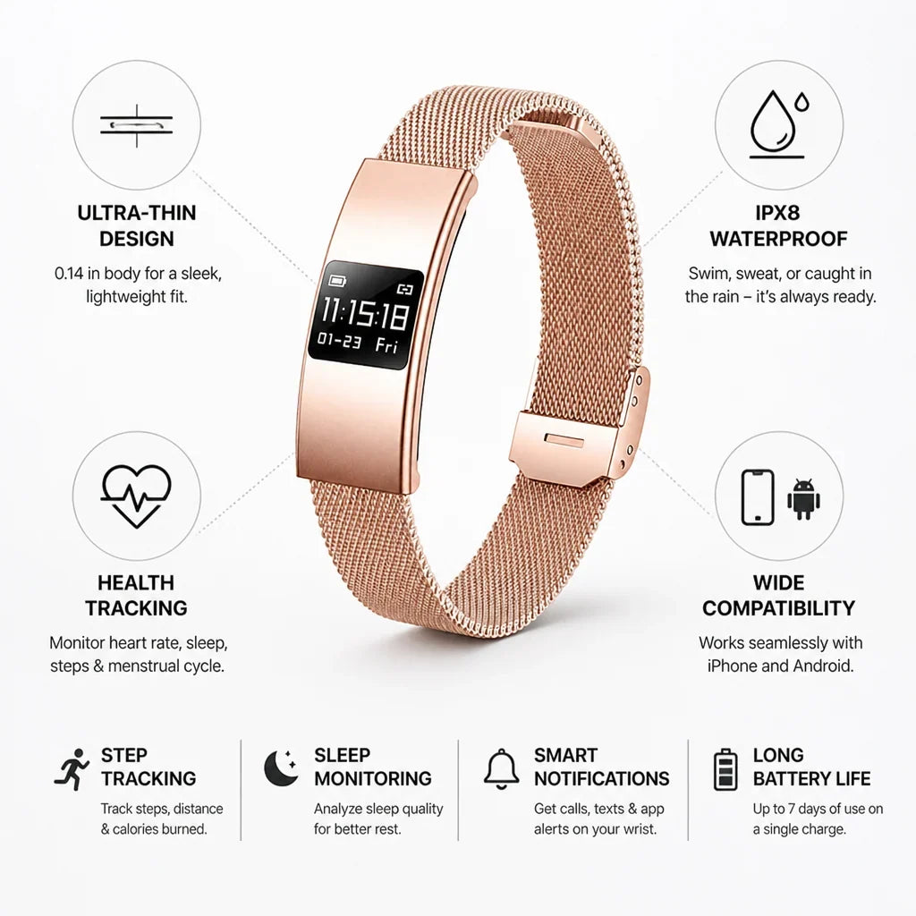 Smartwatch Ultra-Thin Waterproof Activity & Sleep Tracking
