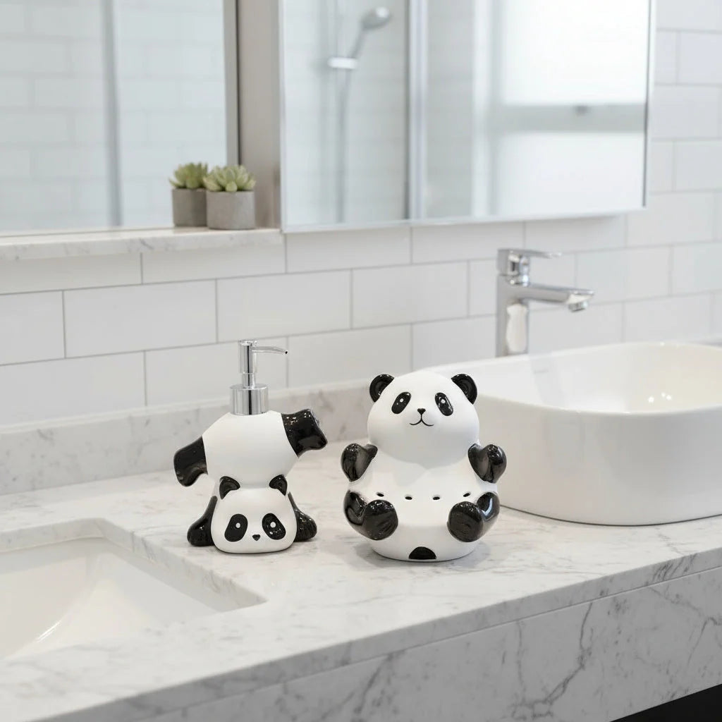 Soap Dispenser Ceramic Panda Design